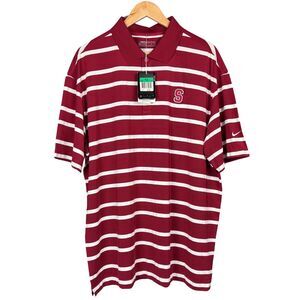 Nike Golf FitDry Polo‎ Shirt Mens Stanford University Stretch Striped XL New Y2K